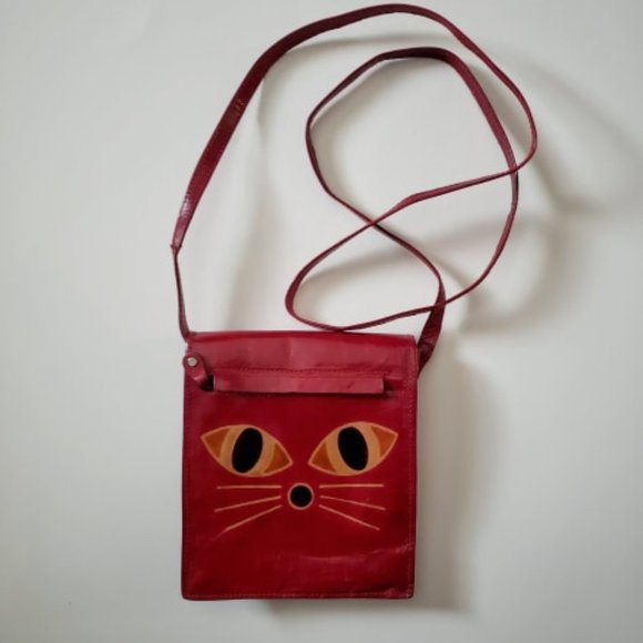 Small Shantiniketan-style Crossbody Cat Face Purse - Picture 3 of 3